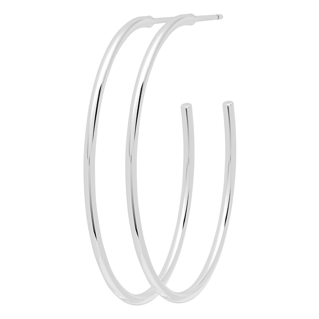 LULU Copenhagen Non Hoops Large paar glänzend Hoops Silver Plated