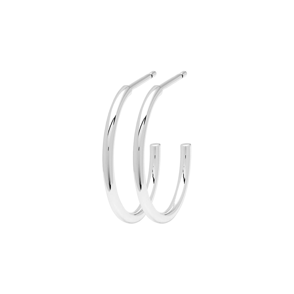 LULU Copenhagen Non Hoops Medium paar glänzend Hoops Silver Plated