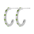 OMG Creolen Small paar versilbertes - Crystal Green