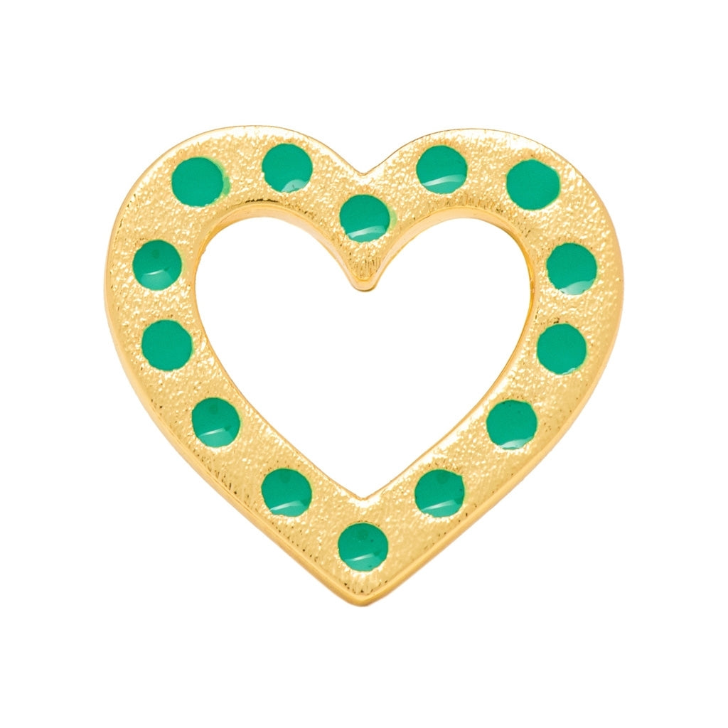 LULU Copenhagen OMG Heart Ohrring 1 stück vergoldet Ear stud, 1 pcs Hellgrün