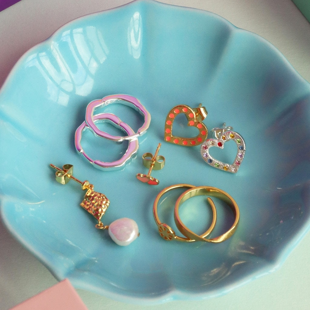 LULU Copenhagen OMG Heart Ohrring 1 stück versilbert Ear stud, 1 pcs Rainbow
