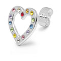OMG Heart Ohrring 1 stück versilbert - Rainbow