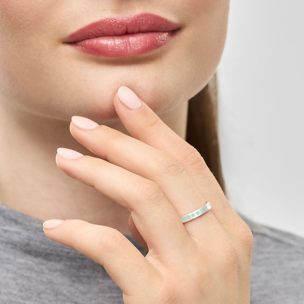 LULU Copenhagen Pattern Ring silber Rings Minze