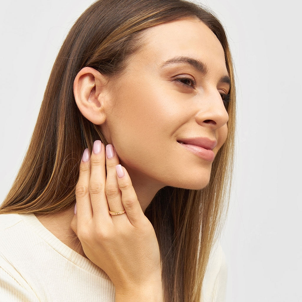 LULU Copenhagen Pattern Ring vergoldet Rings Burnt Coral