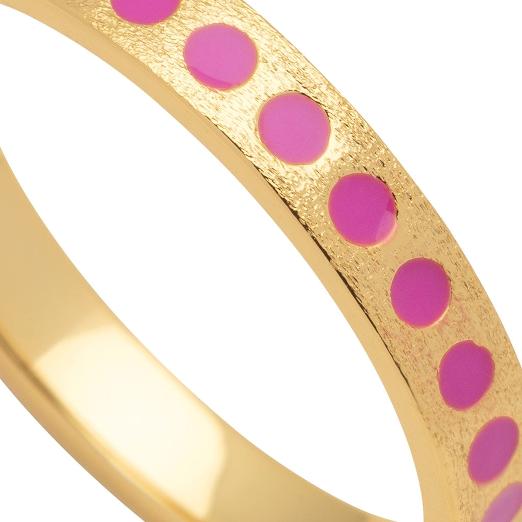 LULU Copenhagen Pattern Ring vergoldet Rings Electric Fuchsia Pink