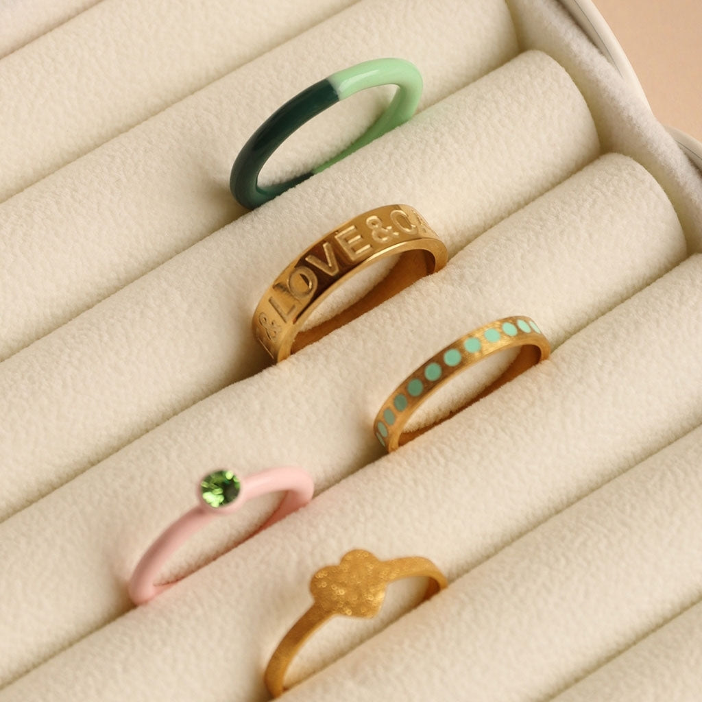 LULU Copenhagen Pattern Ring vergoldet Rings Minze
