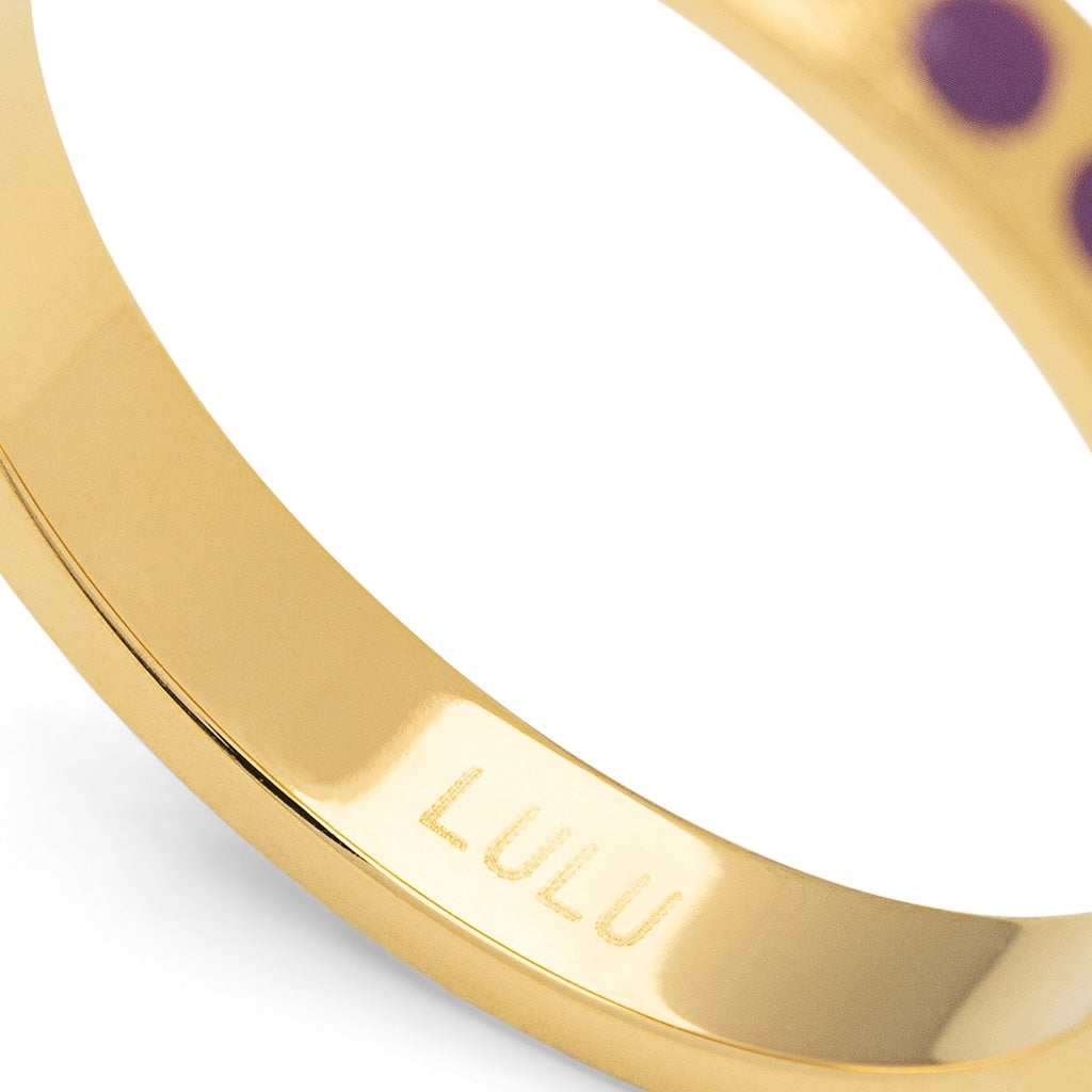 LULU Copenhagen Pattern Ring vergoldet Rings Purple Harvest