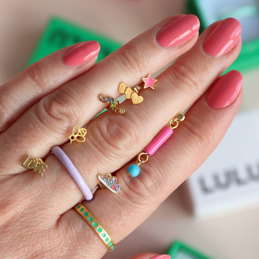 LULU Copenhagen Pattern Ring vergoldet Rings Purple Harvest