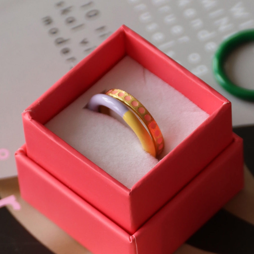 LULU Copenhagen Pattern Ring vergoldet Rings Purple Harvest