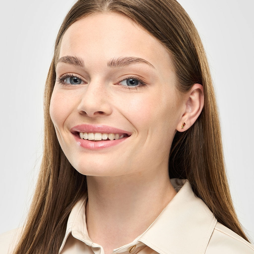 LULU Copenhagen Rose Ohrring 1 stück Ear stud, 1 pcs Vergoldet