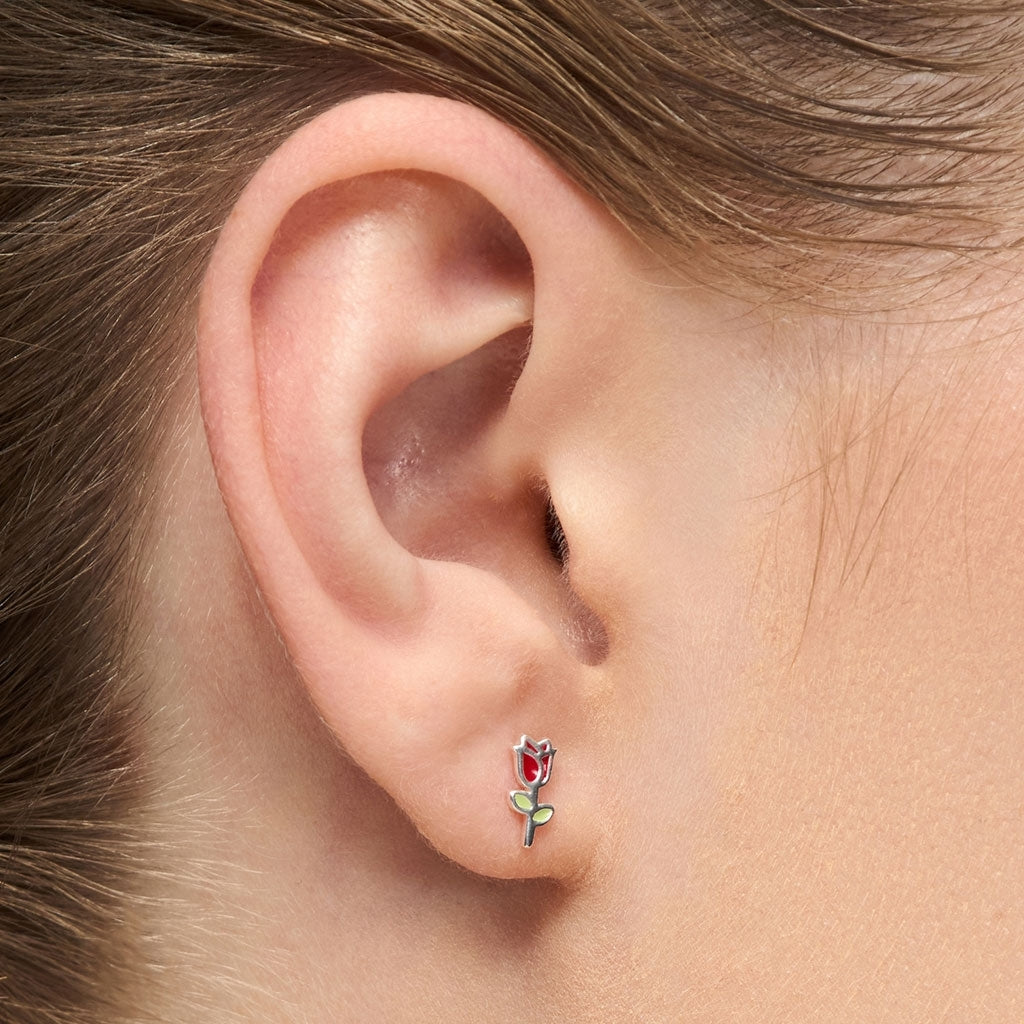 LULU Copenhagen Rose Ohrring 1 stück Ear stud, 1 pcs Silver Plated