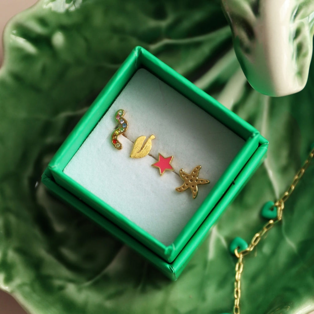 LULU Copenhagen Snaky Ohrring 1 stück Ear stud, 1 pcs Grün