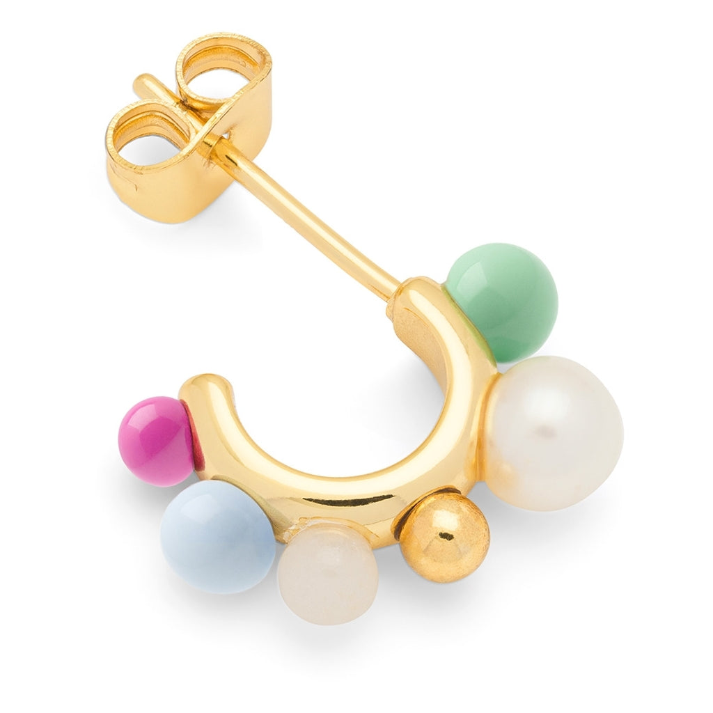 LULU Copenhagen Space Hoops Paar vergoldetes Hoops Skyride Blue