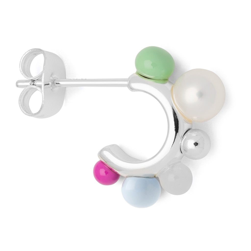 LULU Copenhagen Space Hoops Paar versilbert Hoops Skyride Blue