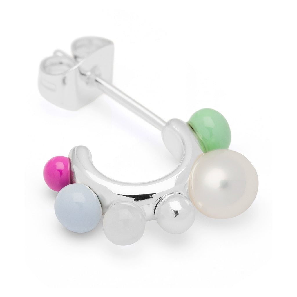 LULU Copenhagen Space Hoops Paar versilbert Hoops Skyride Blue