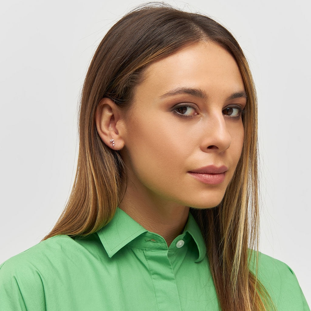 LULU Copenhagen Sugar Cane Ohrring 1 stück Ear stud, 1 pcs Silver Plated