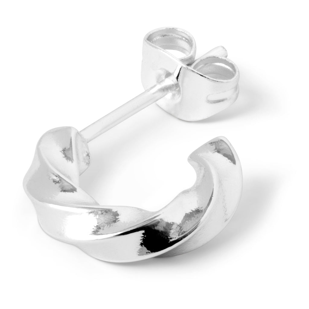 LULU Copenhagen Swirl Hoops Small paar Hoops Silver Plated