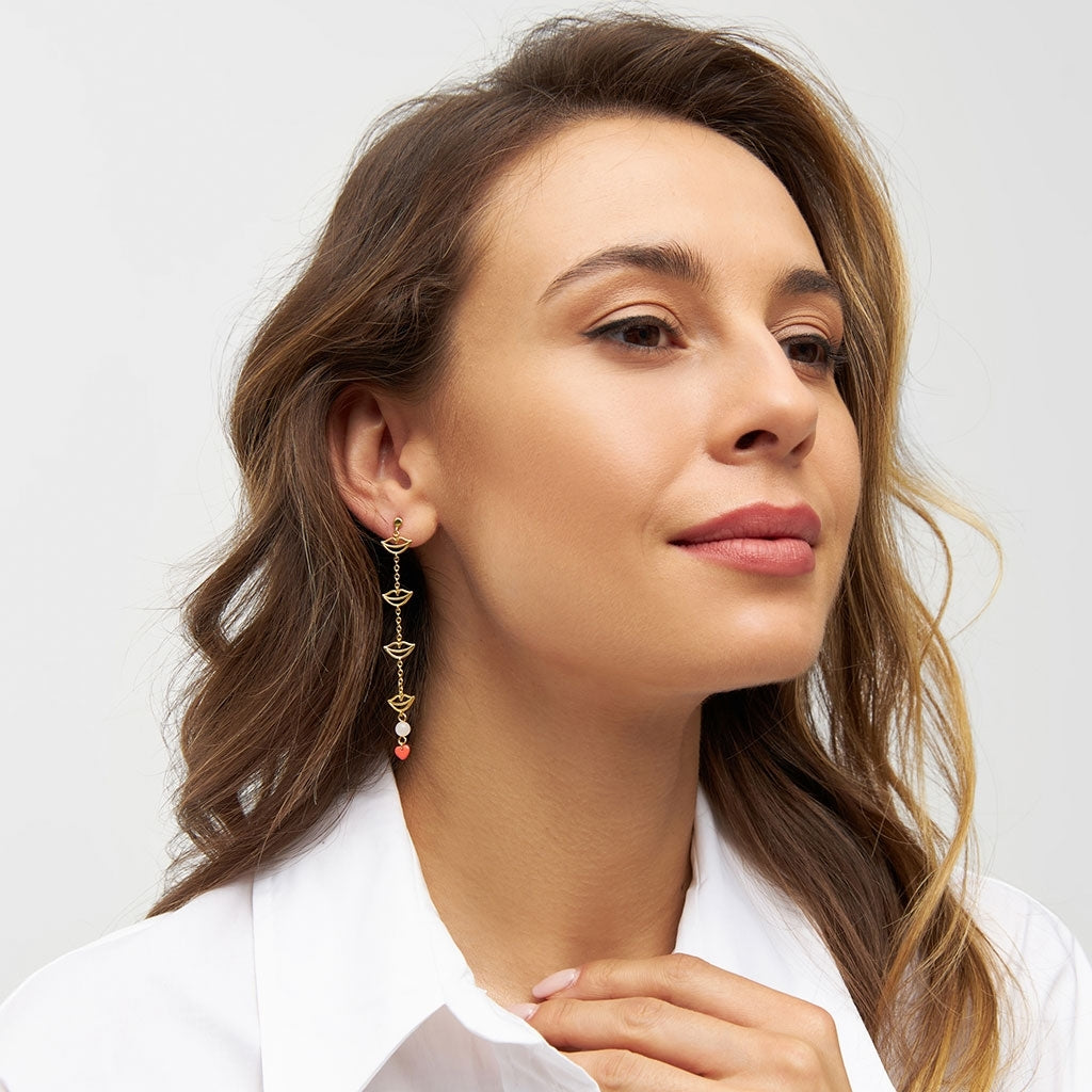 LULU Copenhagen Topping Long 4 Secrets Ohrring 1 stück Ear stud, 1 pcs Vergoldet