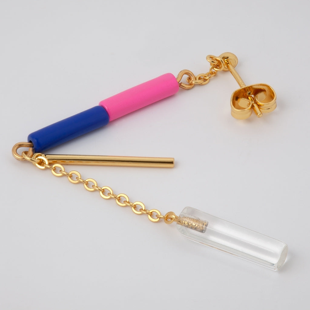 LULU Copenhagen Topping Long Crystal Ohrring 1 stück Ear stud, 1 pcs Vergoldet