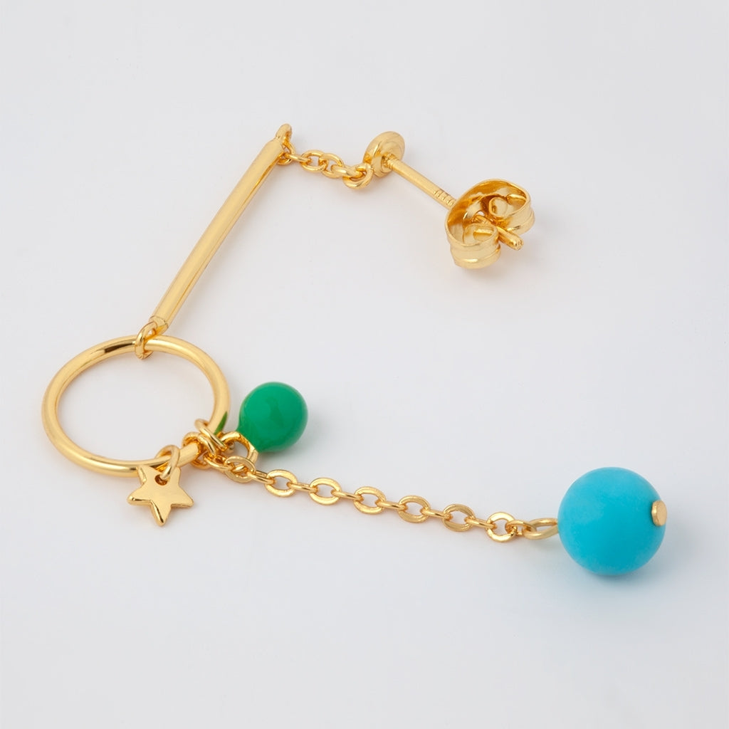 LULU Copenhagen Topping Long Loop Ohrring 1 stück Ear stud, 1 pcs Vergoldet