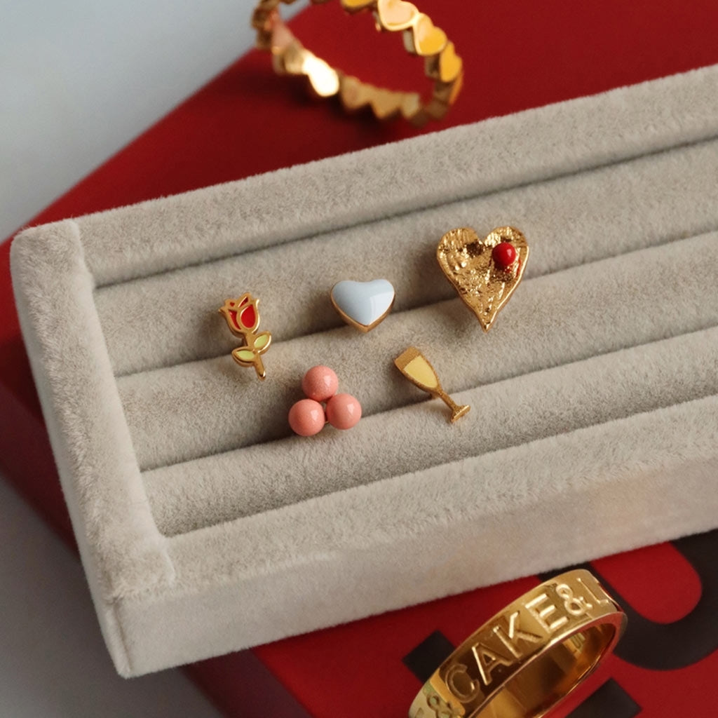 LULU Copenhagen Trio Ohrring 1 stück Ear stud, 1 pcs Burnt Coral