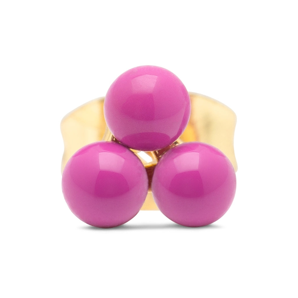 LULU Copenhagen Trio Ohrring 1 stück Ear stud, 1 pcs Electric Fuchsia Pink