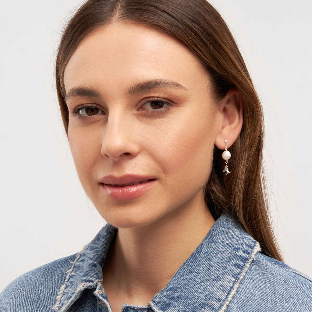 LULU Copenhagen Wild Horse Pearl Ohrring 1 stück versilbert Ear stud, 1 pcs Silver Plated