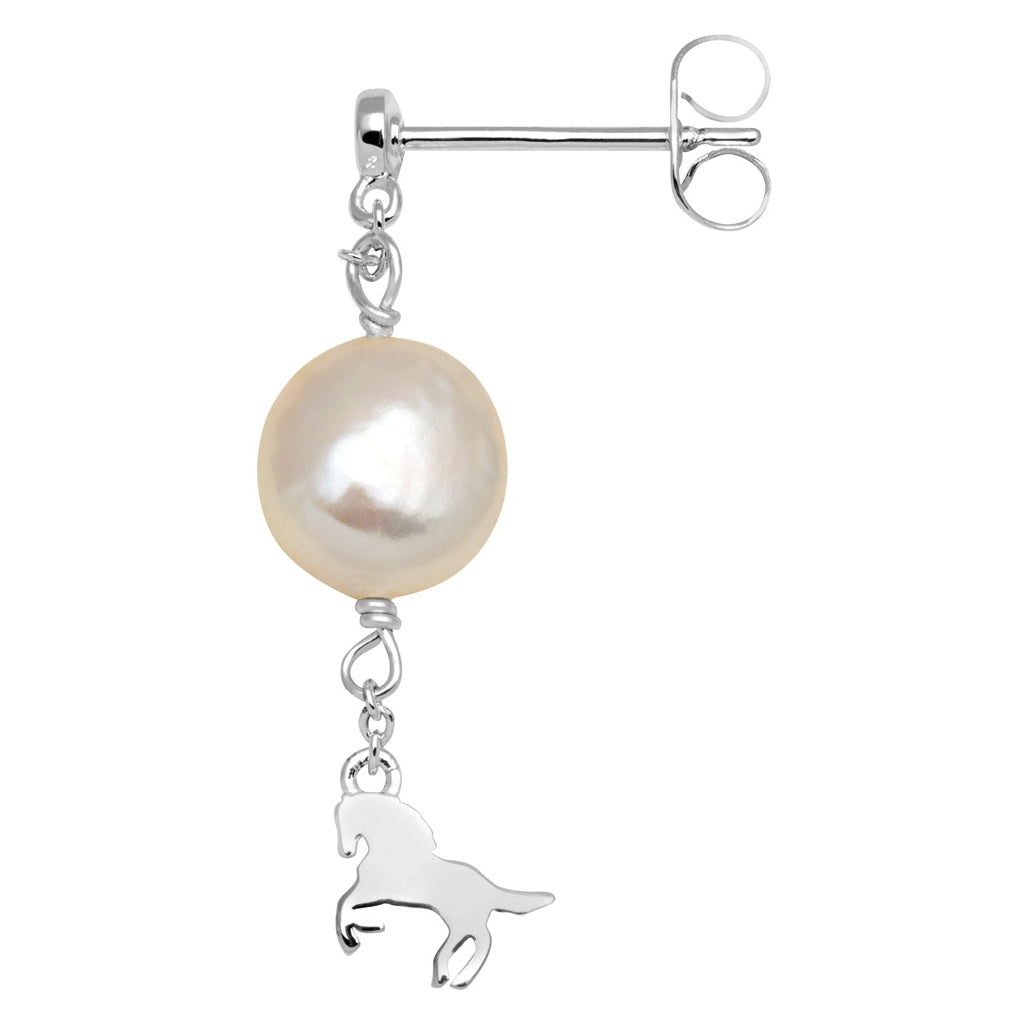 LULU Copenhagen Wild Horse Pearl Ohrring 1 stück versilbert Ear stud, 1 pcs Silver Plated