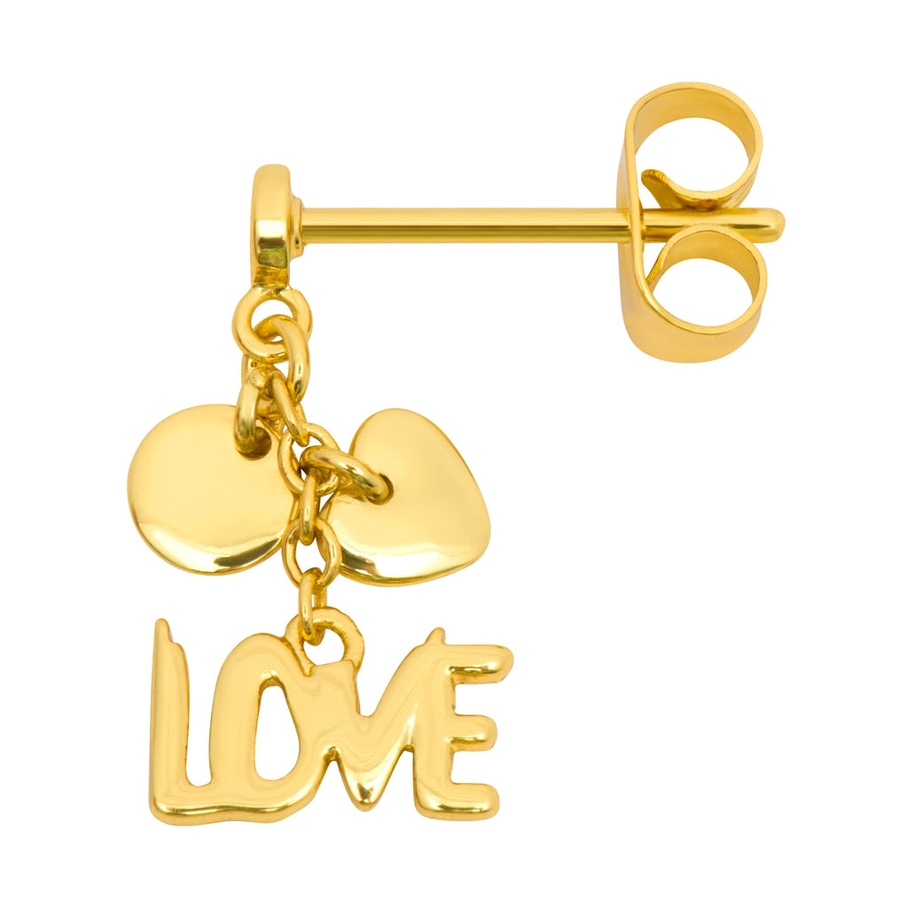 LULU Copenhagen Word Love Dangling Ohrring 1 stück Ear stud, 1 pcs Vergoldet