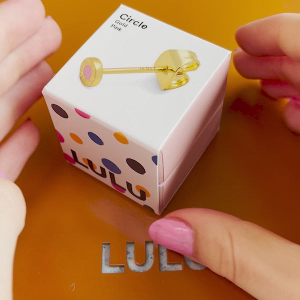 LULU Copenhagen Circle Small Ohrring 1 stück vergoldet Ear stud, 1 pcs Pink