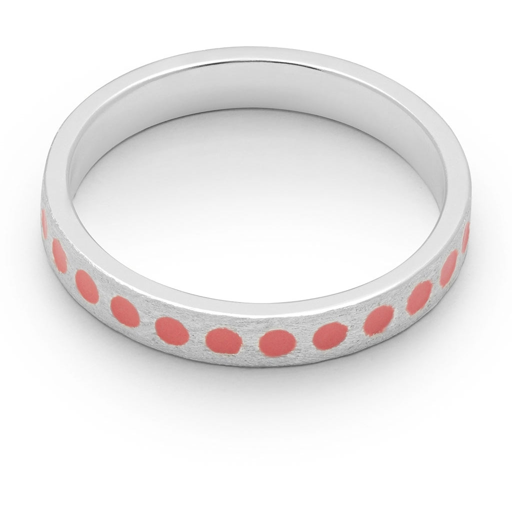 LULU Copenhagen Pattern Ring silber Rings Burnt Coral