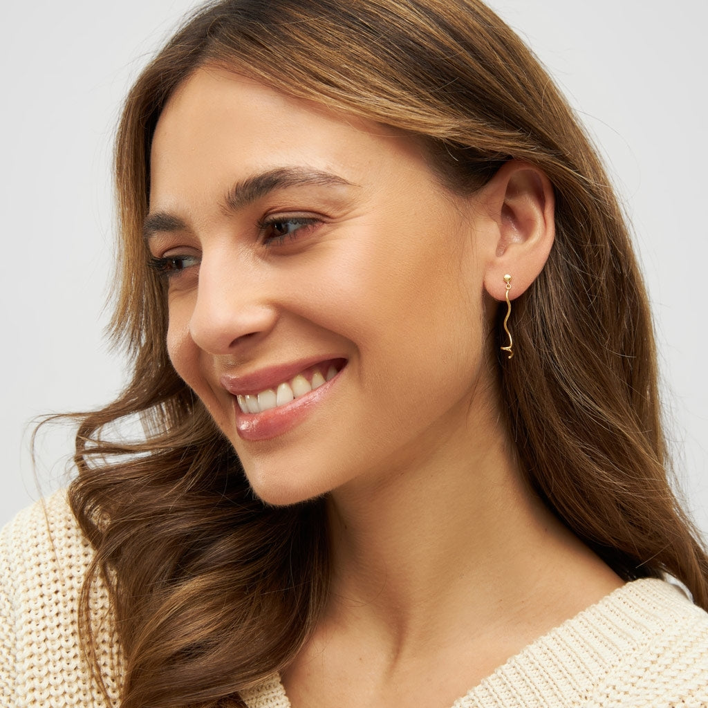 LULU Copenhagen Topping Short Swirl Ohrring 1 stück Ear stud, 1 pcs Vergoldet
