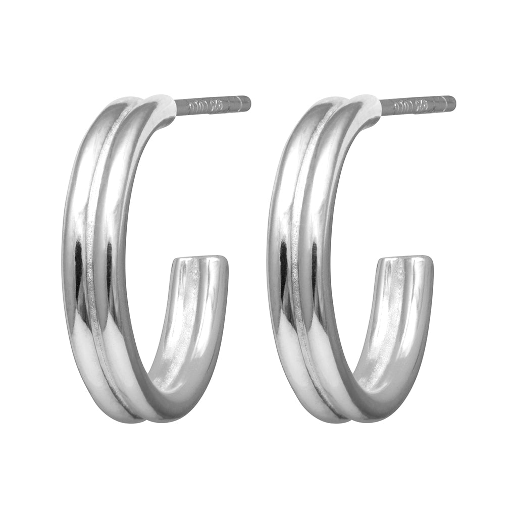 LULU Copenhagen 2for1 Chunky Creolen Paar2 Hoops Silber