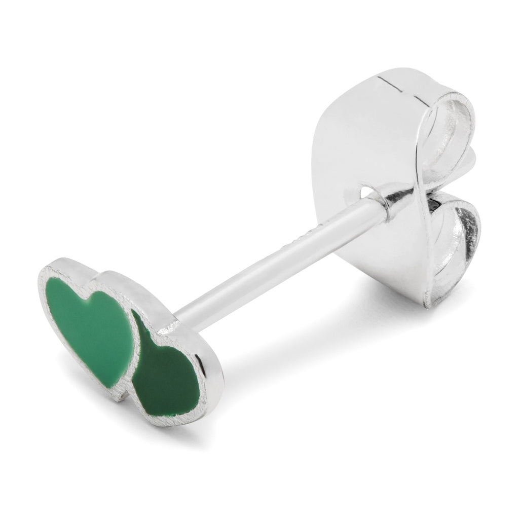 LULU Copenhagen 2Hearts Ohrring 1 stück versilbert Ear stud, 1 pcs Green/Light Green