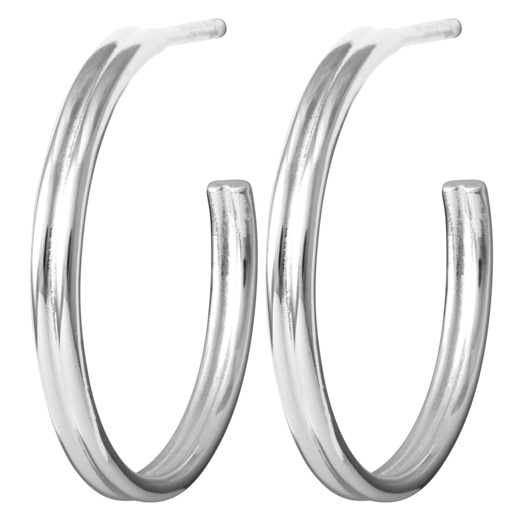 LULU Copenhagen 2for1 Medium Creolen paar Hoops Silber