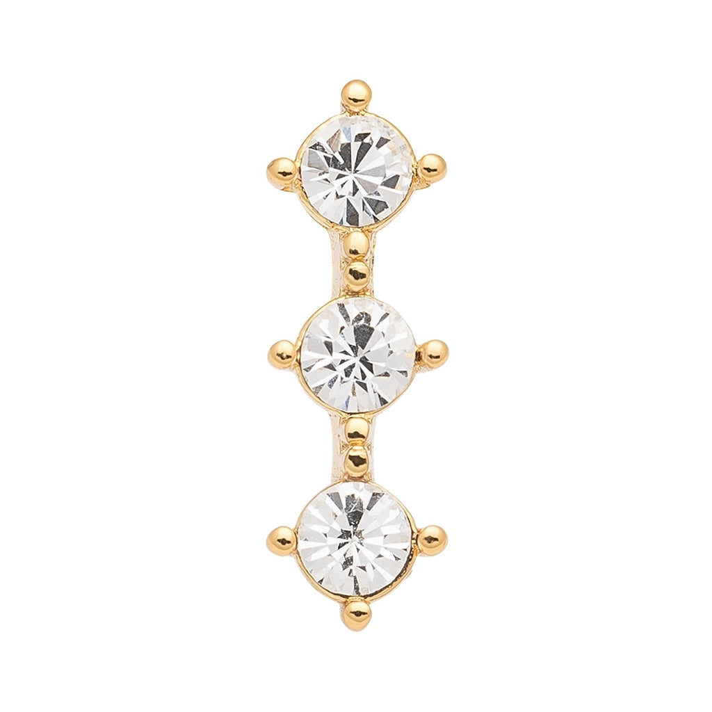 LULU Copenhagen 3 Crystals 1 stück Ear stud, 1 pcs Silk
