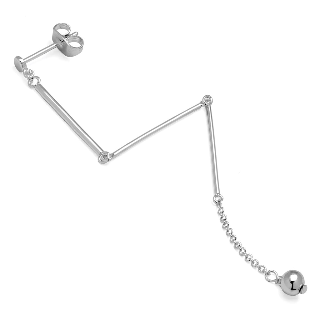 LULU Copenhagen 3 Long Pins Ohrring 1 stück Ear stud, 1 pcs Silver Plated