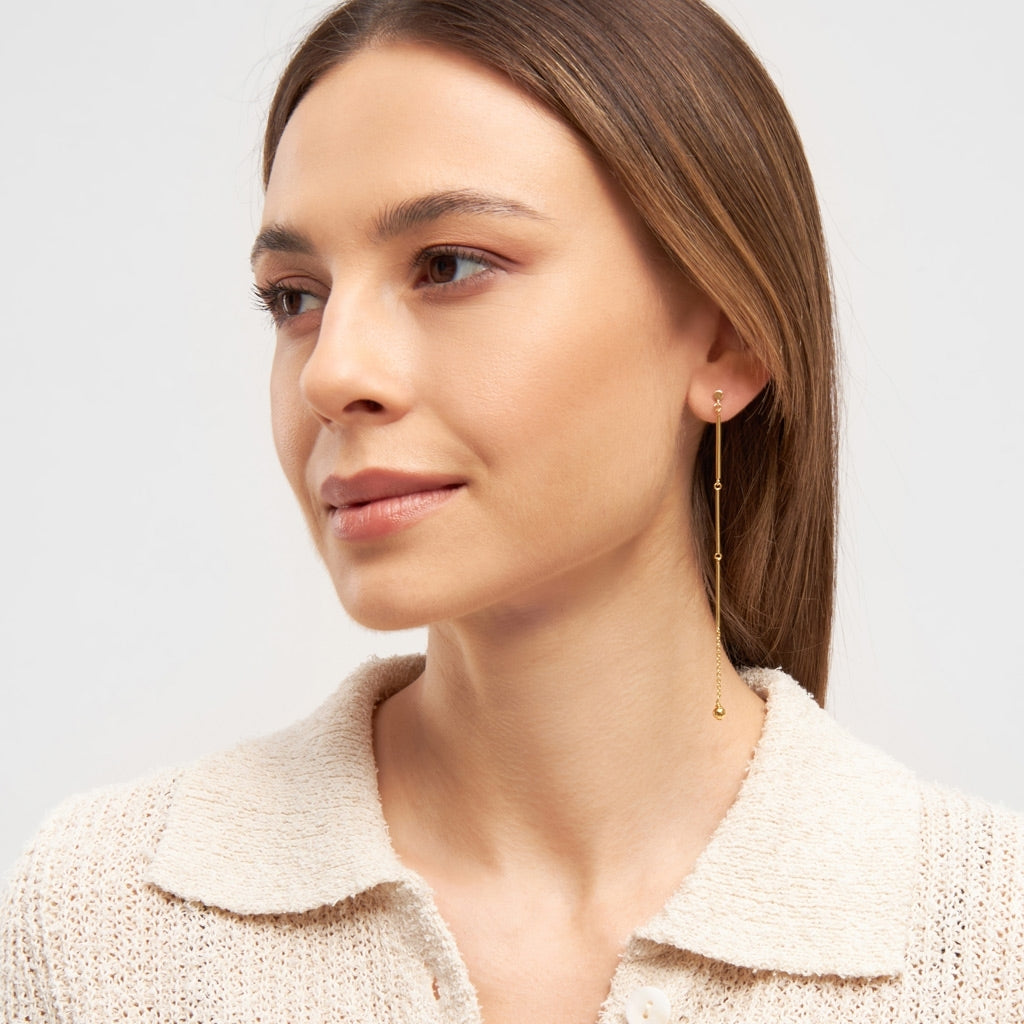 LULU Copenhagen 3 Long Pins Ohrring 1 stück Ear stud, 1 pcs Vergoldet