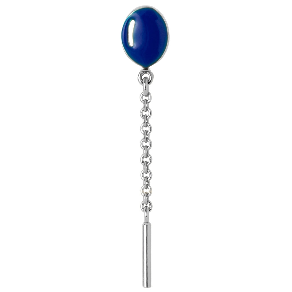 LULU Copenhagen Balloon Ohrring 1 stück versilbert Ear stud, 1 pcs Dazzling Blue