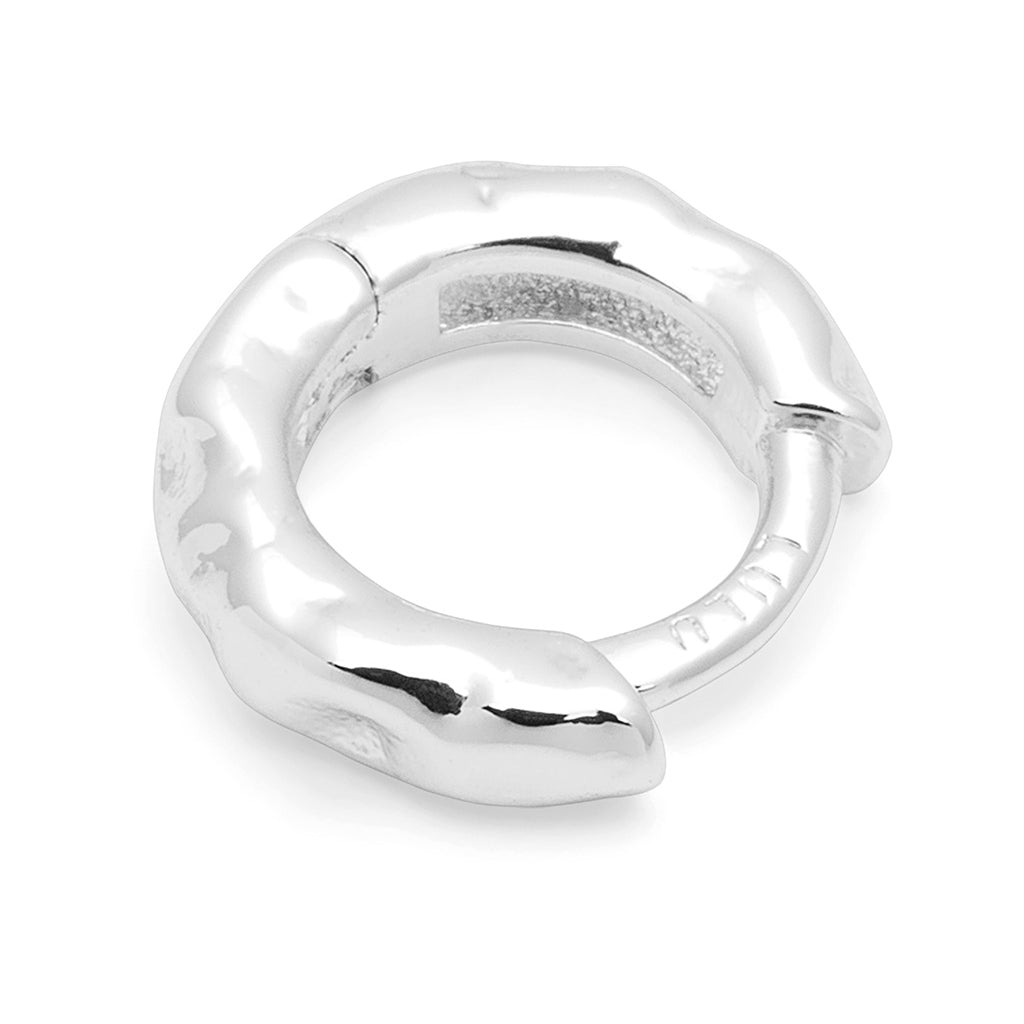 LULU Copenhagen Basic Rough Hoops paar Hoops Silver Plated