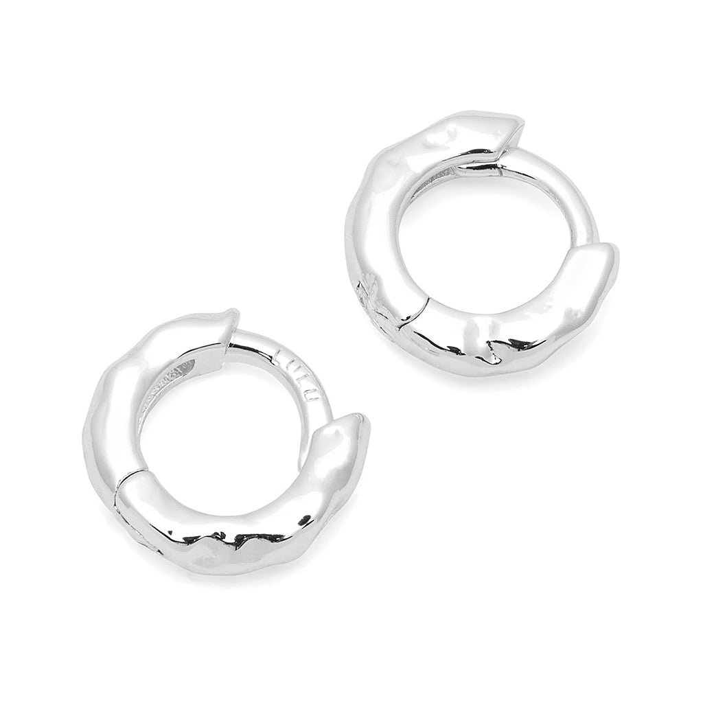 LULU Copenhagen Basic Rough Hoops paar Hoops Silver Plated