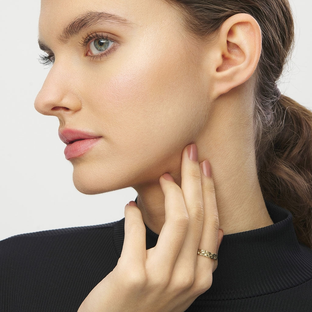 LULU Copenhagen Basic Rough Ring Rings Vergoldet