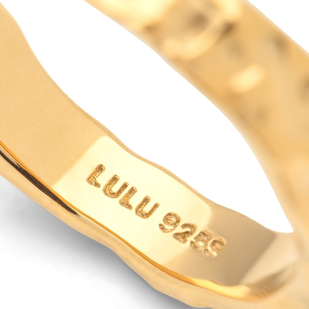 LULU Copenhagen Basic Rough Ring Rings Vergoldet