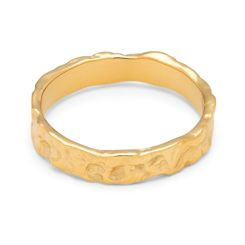 LULU Copenhagen Basic Rough Ring Rings Vergoldet