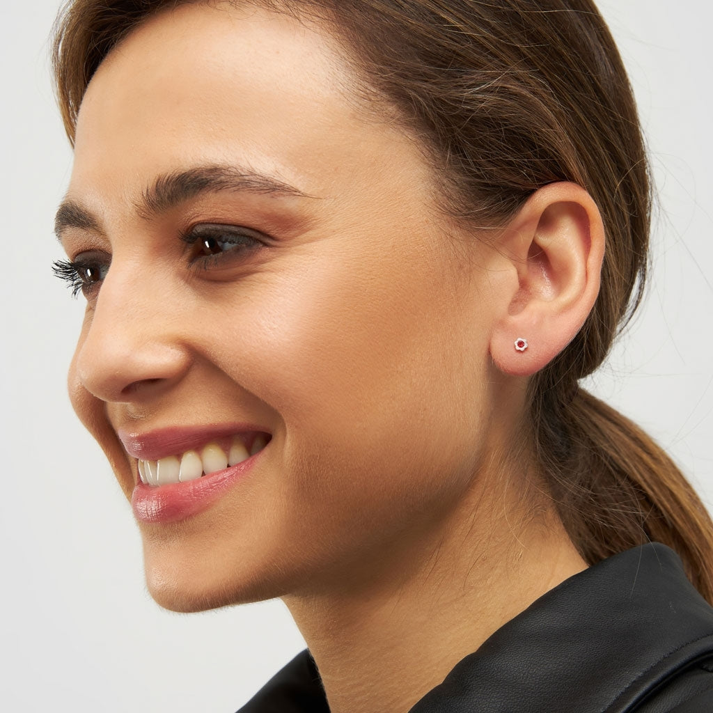 LULU Copenhagen Blomst Ohrring 1 stück Ear stud, 1 pcs Rot