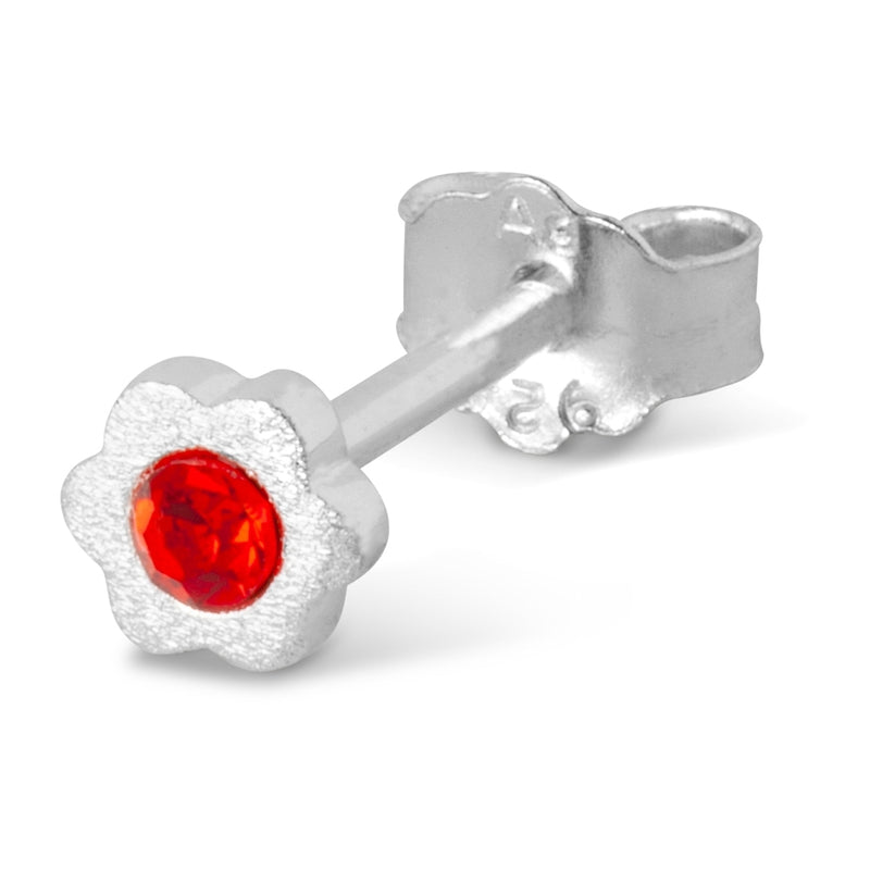 LULU Copenhagen Blomst 1 stück silber Ear stud, 1 pcs Rot