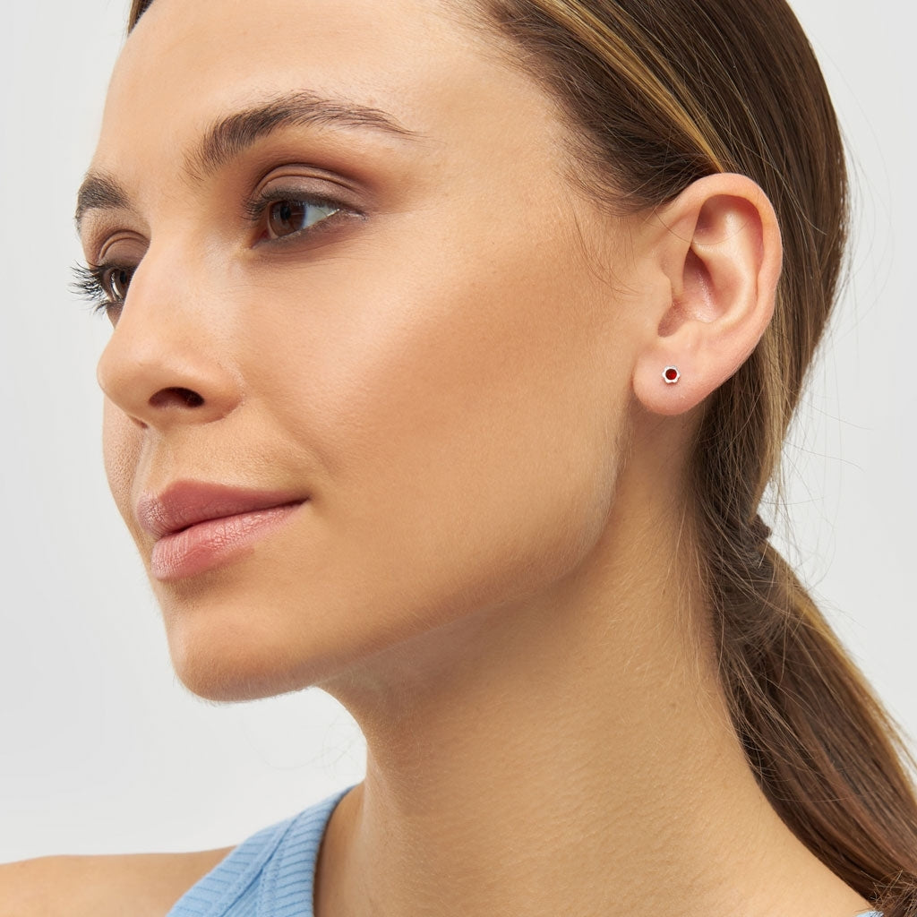 LULU Copenhagen Blomst Ohrring 1 stück Ear stud, 1 pcs Roter Achat