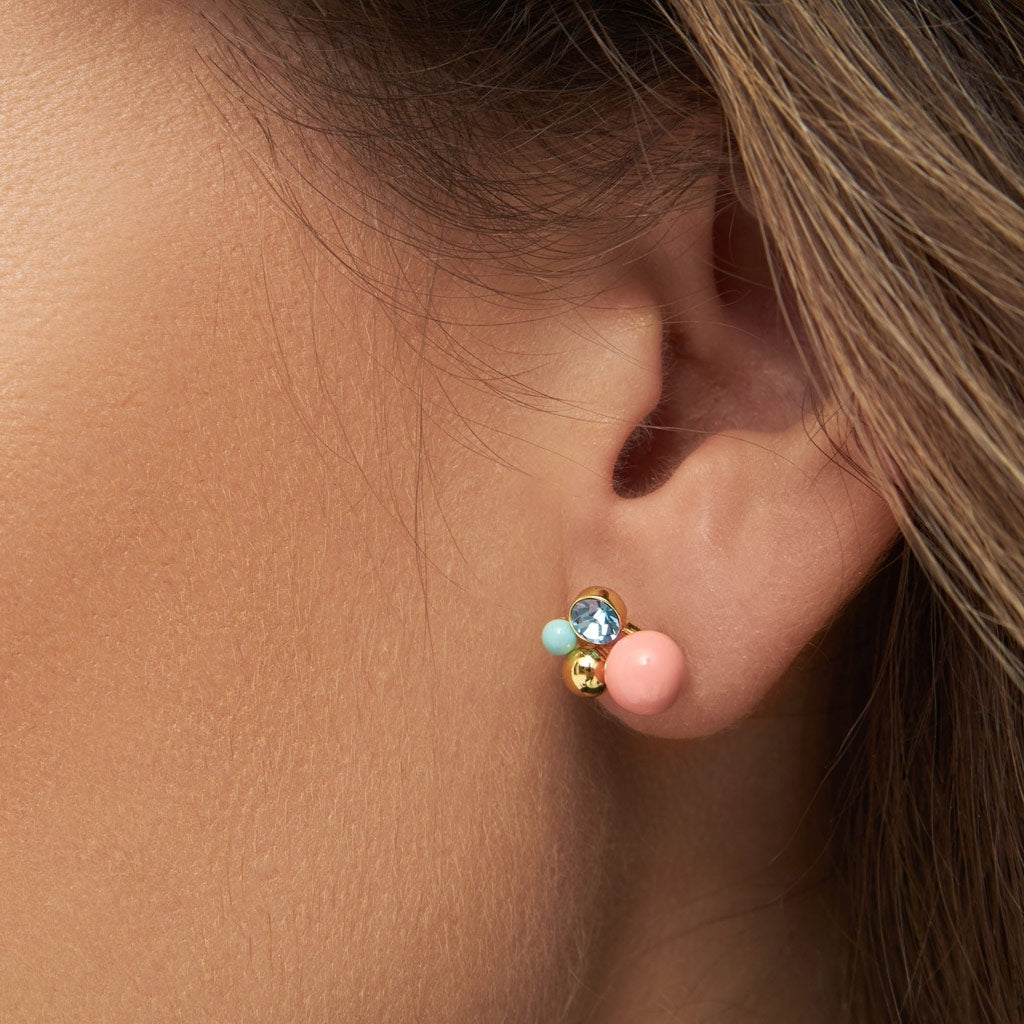 LULU Copenhagen Bouquet Burnt Coral Ohrring 1 stück Ear stud, 1 pcs Vergoldet