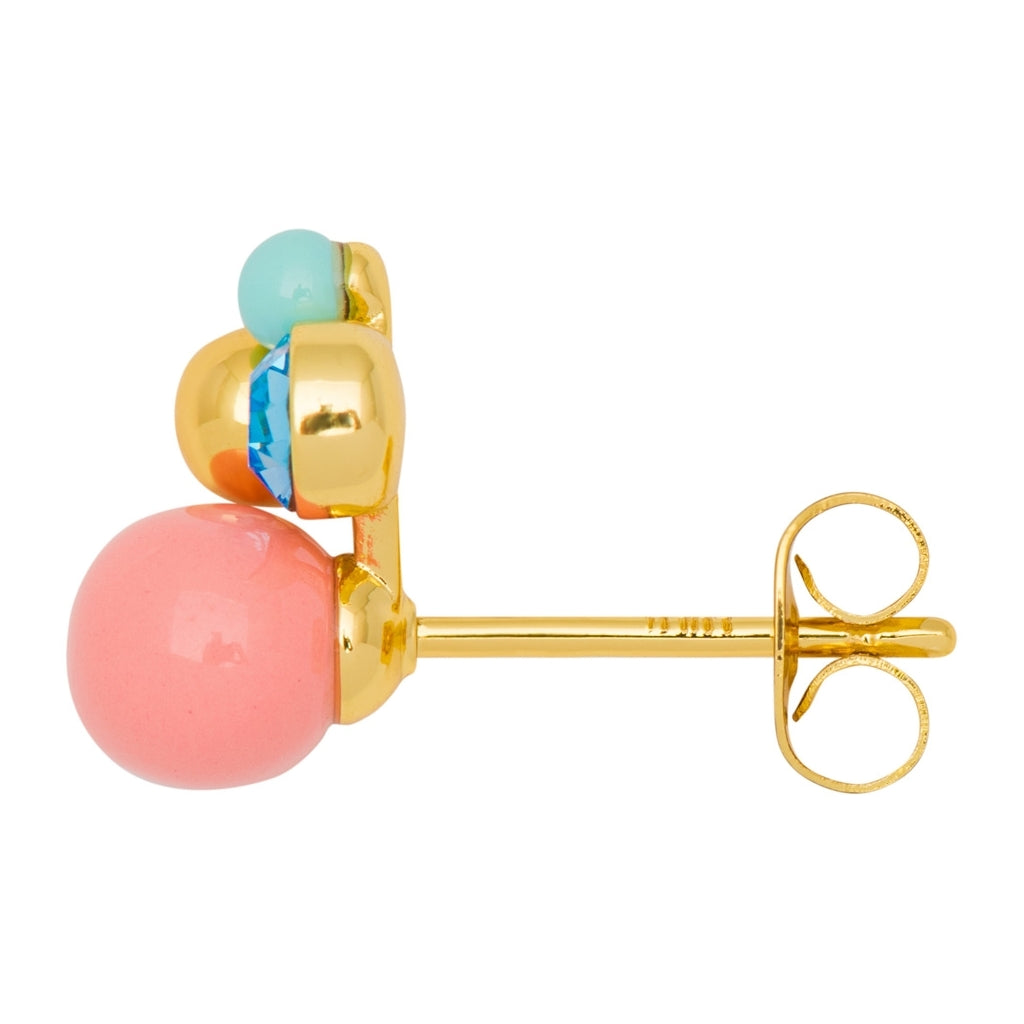 LULU Copenhagen Bouquet Burnt Coral Ohrring 1 stück Ear stud, 1 pcs Vergoldet