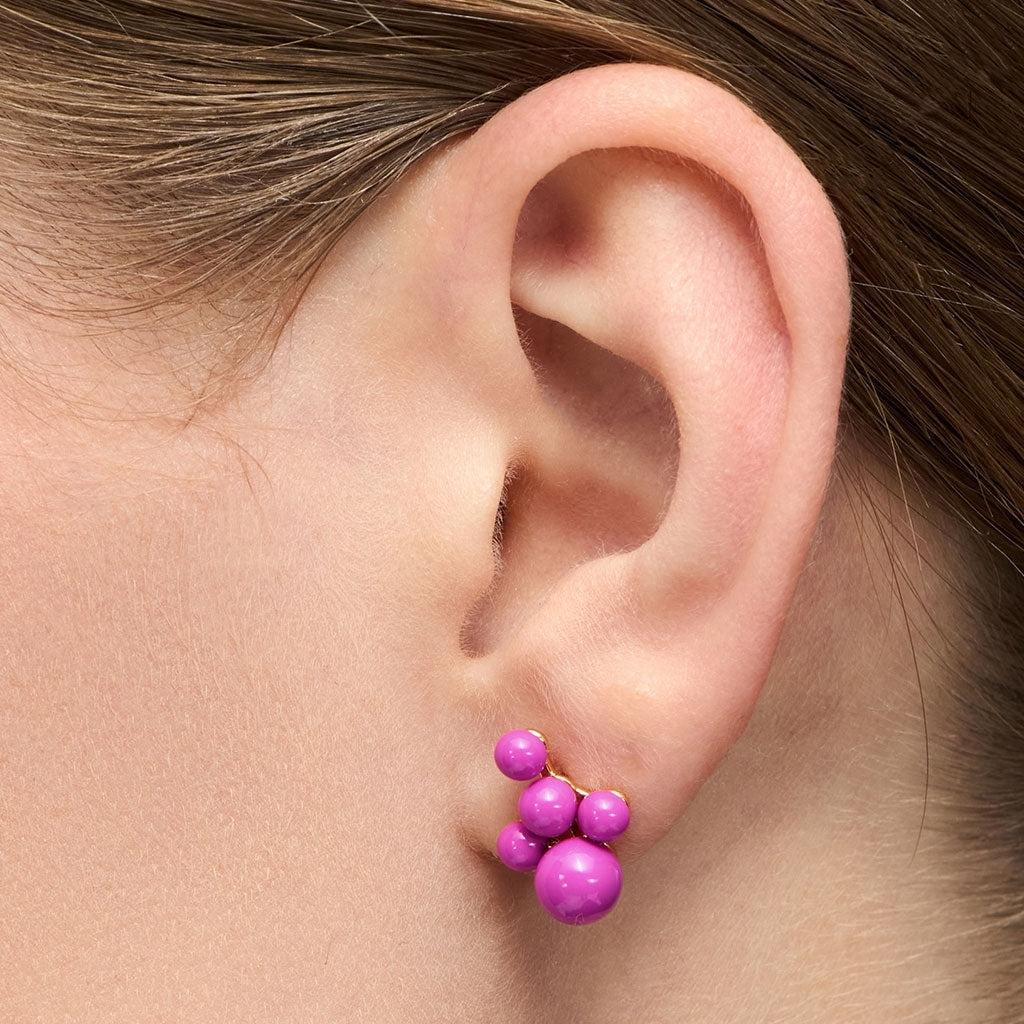LULU Copenhagen Bouquet Cloud Ohrring 1 stück Ear stud, 1 pcs Electric Fuchsia Pink